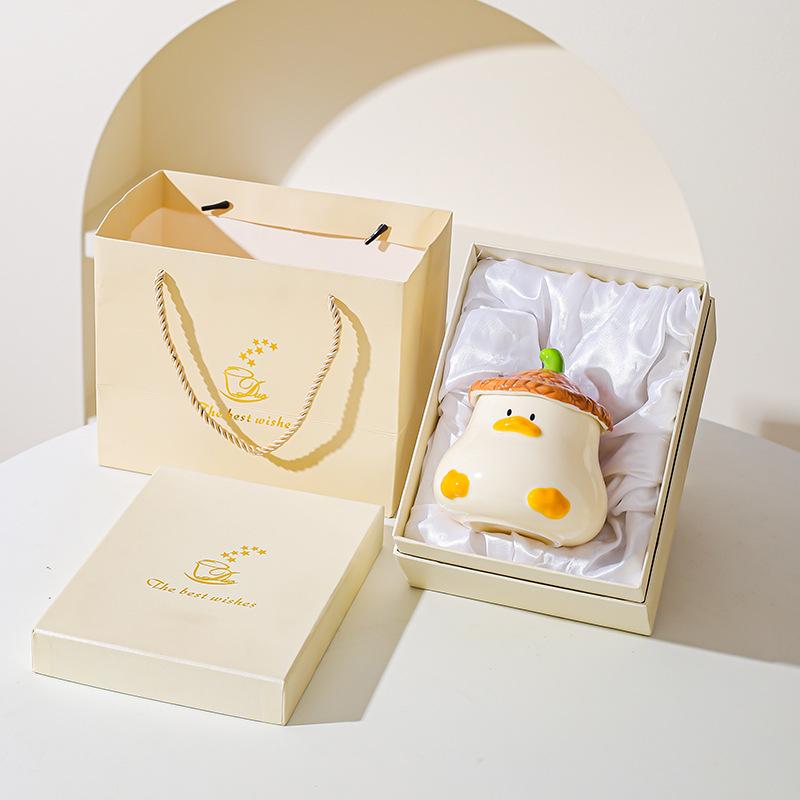 Cana Ceramică Creativă Drăguță Rață Suvenir Aspect Înalt Drăguț Animal de Companie Personalitate Desen Animat Ceașcă de Cafea Cană Înaltă