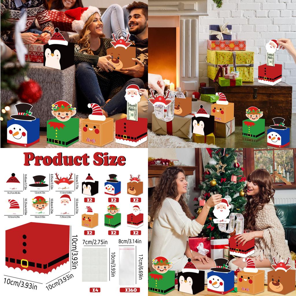 Christmas Cash Envelope Pack With Creative Design For Holiday Gift Exchange