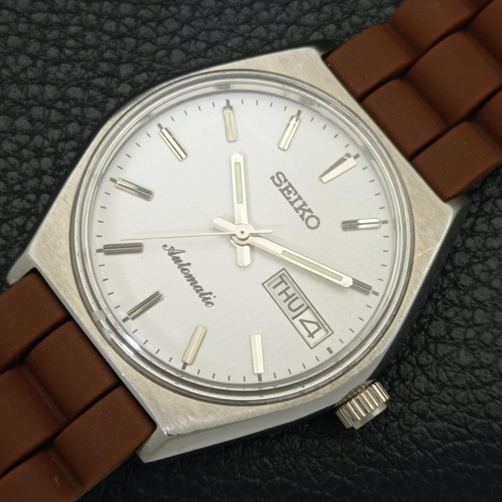 Seiko AUTOMATIC JAPAN 6349A VINTAGE MENS WHITE COLOR DIAL WRIST WATCH A702509-1 R126-a702509