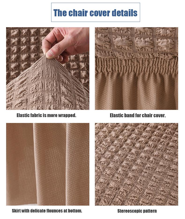 Husă de Scaun Elegantă din Dantelă Seersucker - Universală, Elastică, Protector Anti-Murdărie