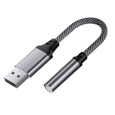 USB To 3.5mm Female Auditory Cable Adapter Connectors for Digital Devices with Silver Gray Gold Plated Connectors