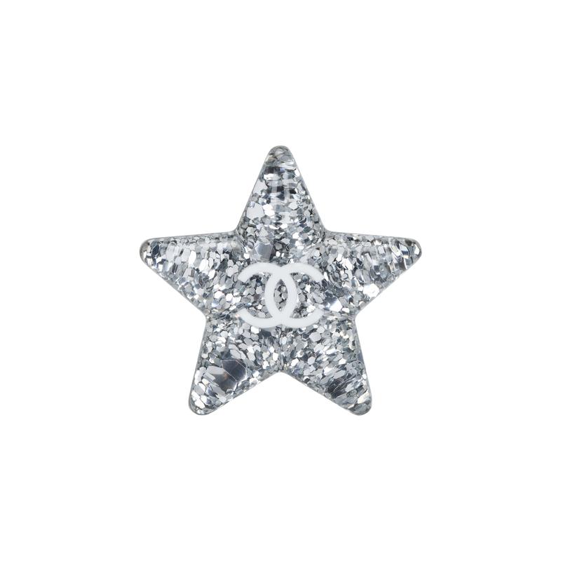 

CHANEL [25C Early Spring] Star Pattern - Brooch Unisex Couple Style Gray сірий колір