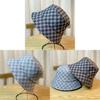 New Japanese Style Denim Fisherman Hat Women's Spring Autumn Plaid Grid Net Red Versatile Face-lifting Small Summer Bucket Basin Hat