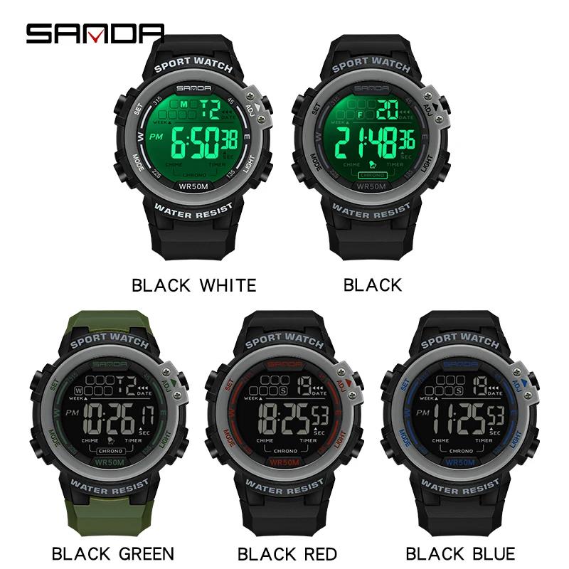 SANDA 2140 Watches Alarm Clock Chrono 5Bar Waterproof Digital Watch Reloj Hombre New Fashion Outdoor Sport Men Multifunction