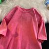 Übergroßes, säuregewaschenes T-Shirt für Damen, Vintage-T-Shirts, lässige Wash-T-Shirts, Mädchen-Retro-Luxus-Tops, T-Shirt-Kleidung