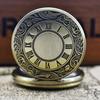 Vintage Bronze Steampunk Roman Scale Carving Quartz Pocket Watch Necklace Pendant Clock Chain Men's and Women's Gifts
