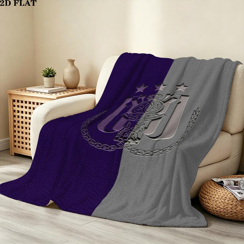 Rsc Anderlecht Print Flannel Blanket, High quality Comfortable for All Seasons, Home Decor, Warmth and Comfort, Perfect for Christmas Gifts