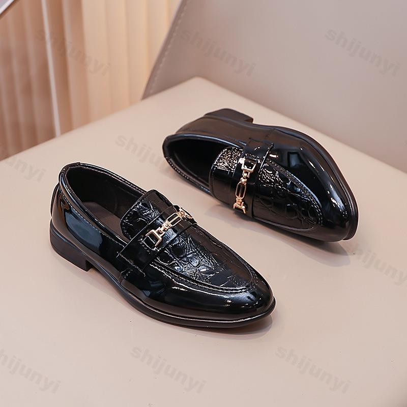 Kinder Lederschuhe Jungen Formelle Schuhe Schwarz Klassisch Spitze Weiche Sohle Frühling Herbst Britische Kinder Flache Schuhe