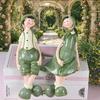 Cute Pastoral Style Resin Ornaments: Rural Couple for Home or Valentine's Decor