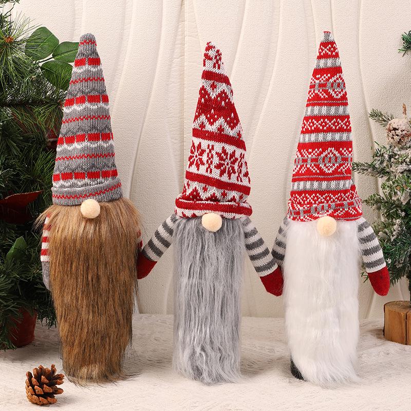 Knitted Woolen Santa Wine Bottle Cover - Festive Holiday Decor