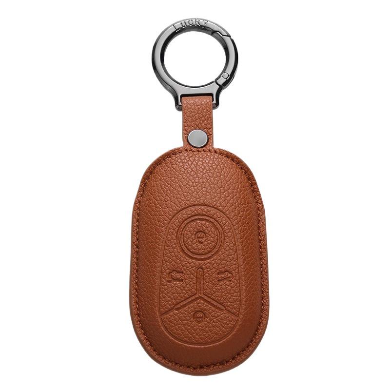 Geely Key Case Genuine Leather for Xingyue, Boyue, Galaxy, Xingyuan, Emgrand, Xingrui, Bin Yue, ICON, Bin Rui with Buckle