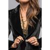 Women's Gold Velvet Suit Jacket Short Section Thin A Buckle Slim Spring and Autumn Leisure Suit