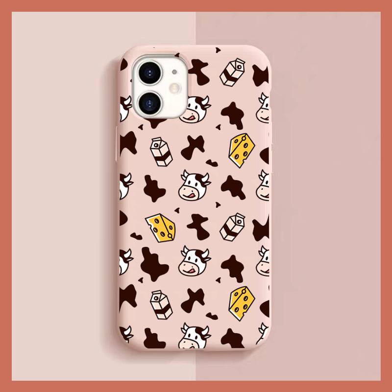 Cute Cartoon Milk Cow Phone Case for iphone 13 11 12 mini pro max 7 8 plus 6 6s x xs max xr shell