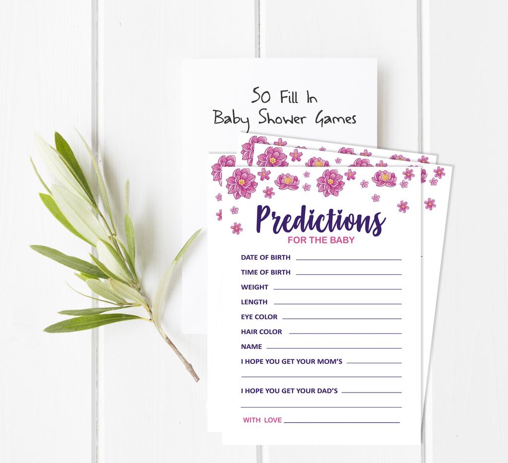 Inkdotpot Baby Shower Game Set Of 50 BabyA  AlphabetA  ABCA  Game Unicorn Floral Party