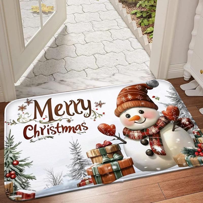 Cartoon Santa Claus Design Mat Bathroom Absorbent Bedroom Door Rug Kitchen Balcony Living Room Entrance Carpet Home Decoration