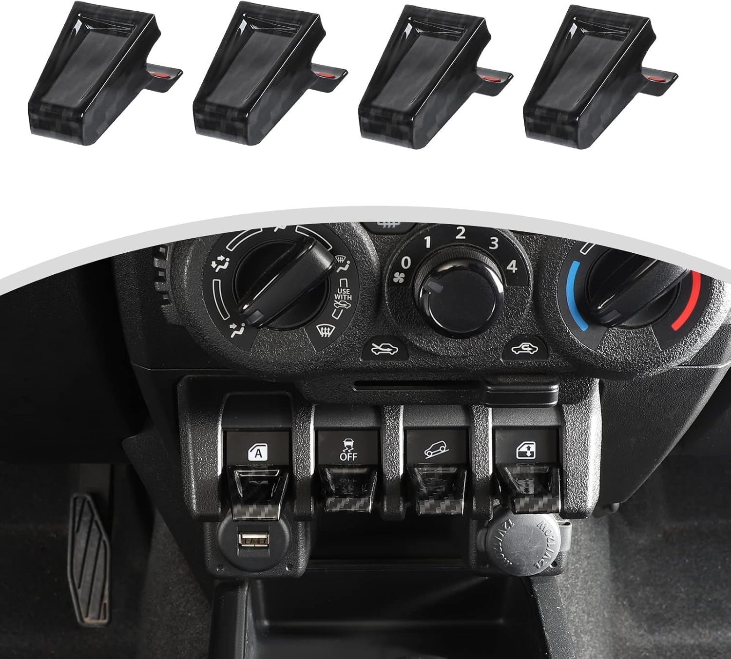 

ANTC ABS Window Lift Switch Panel Cover for Suzuki Jimny 2019 2020 2021 2022 2023 2024 2025 JB64 Glass Lift Switch Frame Easy Installation JB74,