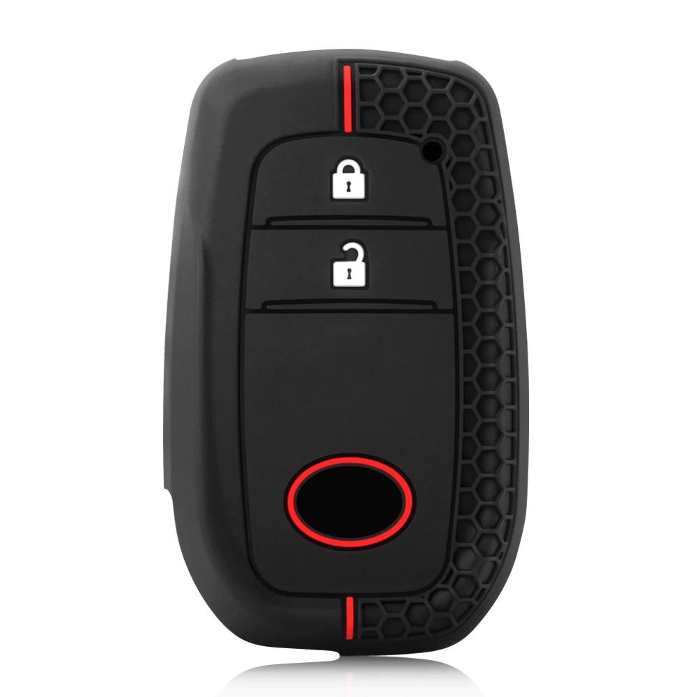 Silicone Car Key Cover Case For Toyota Land Cruiser 200 Prado Crown Tlk 200 Yaris Cross Hilux Innova Rav4 Fortuner Camry 55 50