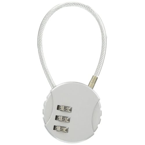 Fujitec Japan PA-361 Wire-Type Padlock, 3-Step Dial, Silver