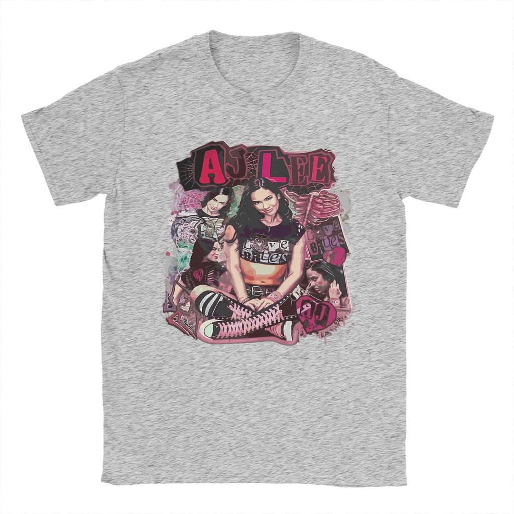 Vintage Aj Lee Wresler T Shirts for Men Pure Cotton Awesome T-Shirt Crewneck Tee Shirt Short Sleeve Clothes Plus Size