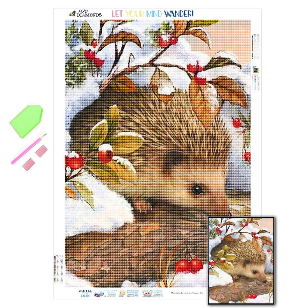 Diamantové diamantové vyšívání Ježek Křížkový steh Diamantová malba Zvířecí výšivka Lesní dekorace Ručně vyráběné dárky