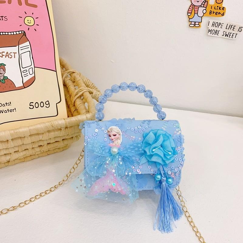 Frozen Bow Girl Messenger Bag Wind Chain Beaded Portable Tassel Shoulder Bag