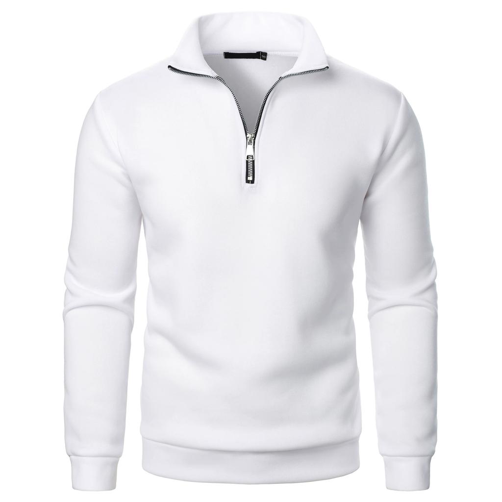Men's Stand Up Collar Casual Hoodie Men's Solid Color Fashionable Men's Pullover Hoodie