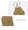 Custom Logo Floral Canvas Apron for Milk Tea, Baking, Kitchen, and Barber Use - Thickened for Men and Women