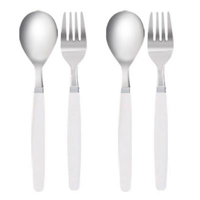 Μαχαιροπίρουνα Maho 2 τεμ. κουτάλι + 2 τεμ. πιρούνι για παιδιά, λευκό, 1 σετ, 2 τεμ. κουτάλι + 2 τεμ. πιρούνι