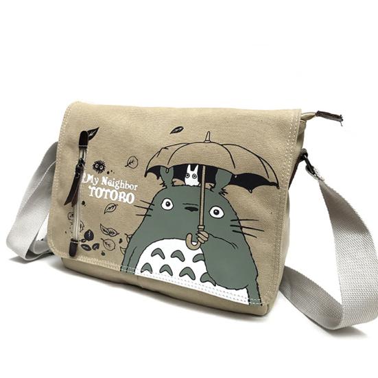 Women Anime My Neighbor Print Canvas Messenger Crossbody