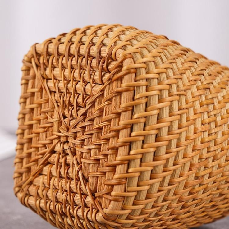 Natural Rattan Pen Stand Multipurpose Desktop Organiser Storage Container For Home Offices Desk Accessories Management