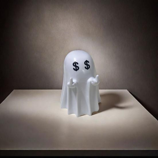 Halloween Ghost Figurine Middle Finger Ghost Ornament Resin Flip The Bird Ghost Statue for Desk Home Office Bathroom