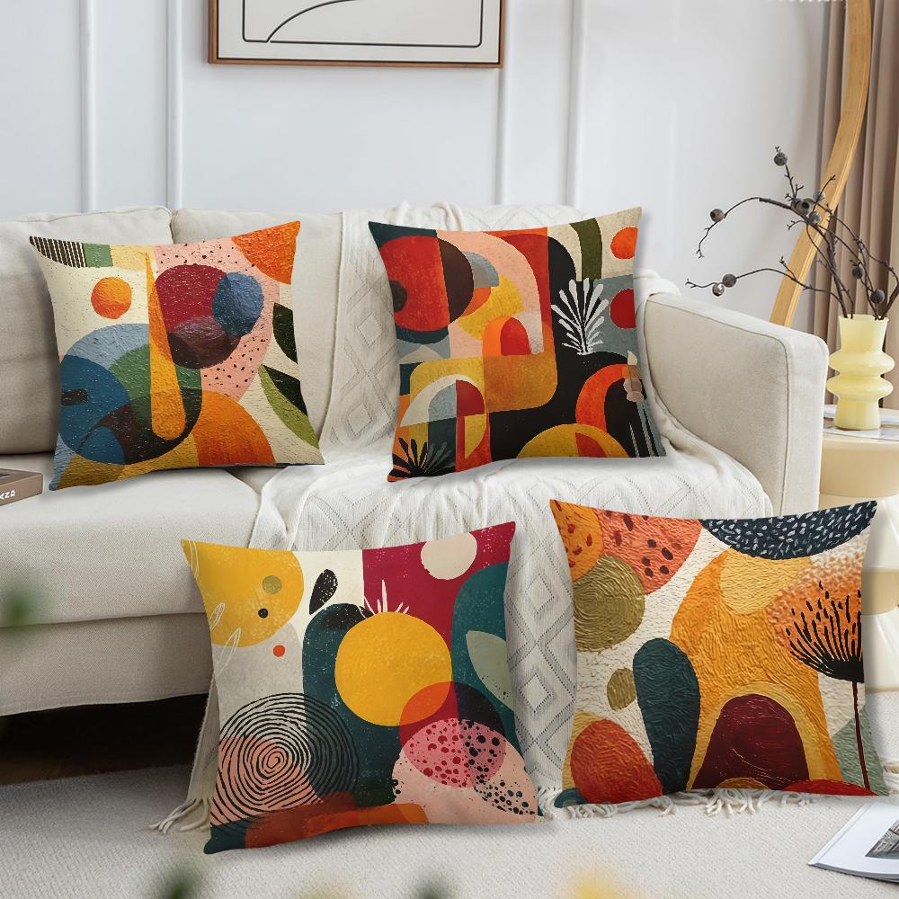 Colorful Geometric Shapes Cushion Cover For Pillow Printing Sofa Decoration Home Car Room Coffee Shop Office Nordic Simplicity