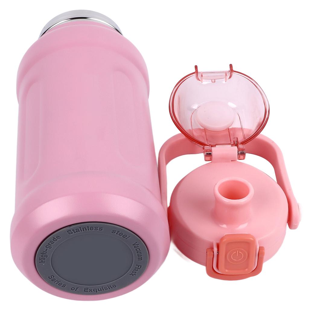 1100ML Vacuum Cup Stainless Steel Insulated Water Bottle Sports Water Bottle with Straw Light Pink