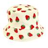 Sided Summer Double Strawberry Printed Fisherman Hat Outdoor Beach Cap Sunshade
