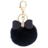 2024 Custom Bow Cute Keychain Faux Rabbit Fur Ball Key Chain Fur Pompoms for Car Bag Key Ring Key Chain