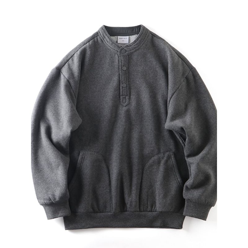 Trendy Retro Henry Collar Thickened Cattle Goods Coat Sweatshirt