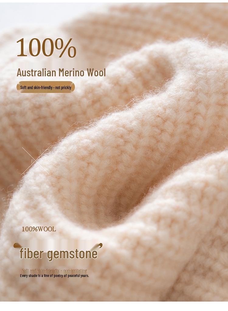 Thickened Wool Ribbed Cuff Cashmere Knit Hat - Warm and In Stock