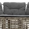 L shaped Garden Sofa with Cushions and Footstool Grey Poly Rattan