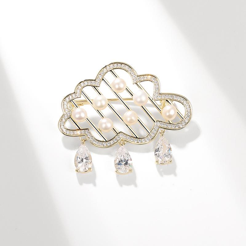 Bo Xin Yun Elegant Fresh Cloud Zirconia Pearl Brooch Pin