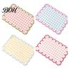 Plaid Placemat Diatomite with Wavy Edge, Heat Resistant Non-slip Table Mat Mat, Absorbent Quick Drying for Kitchen Counter