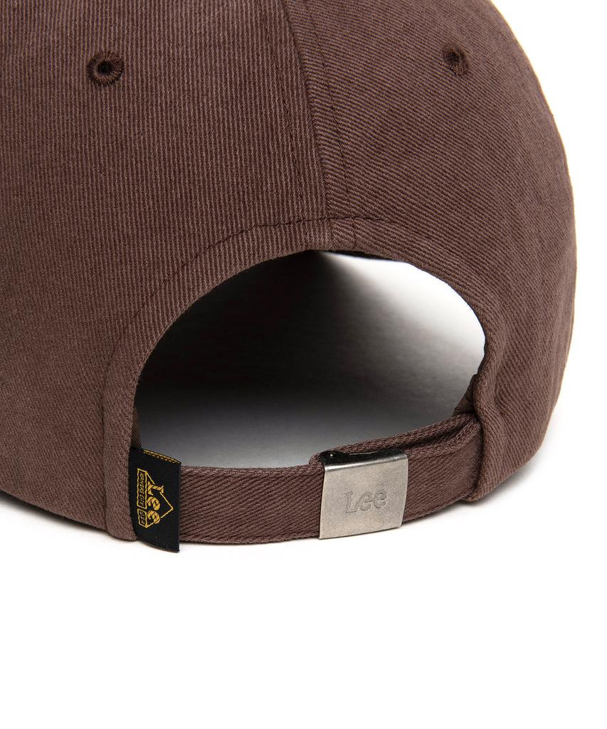 LEE Applique Big Logo Cotton Ball Cap Brown