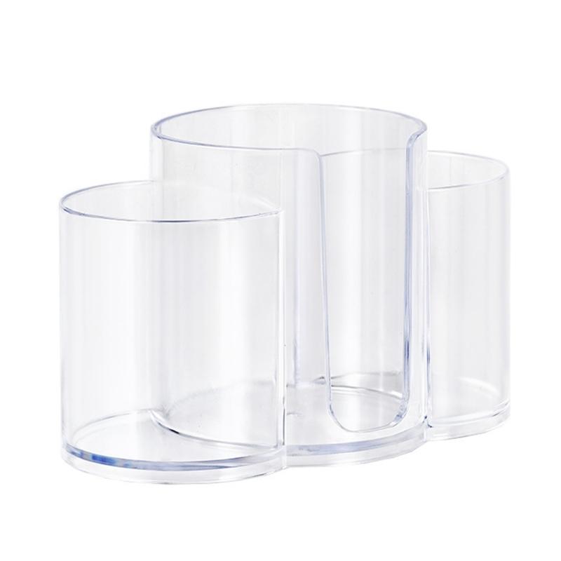 3 in 1 Plastic Makeup Cotton Pad Holder Vertical Space Saving Organizers for Tidying Table Accessories