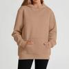 Women's casual long-sleeved solid color hooded sweatshirt