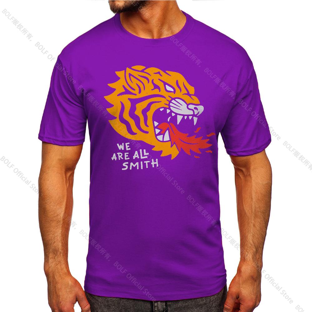 Men's We Are All Smith Tiger Vintage T-shirt Sport 100% Cotton Print Oversized Tees for Men Women Sportswear Tops