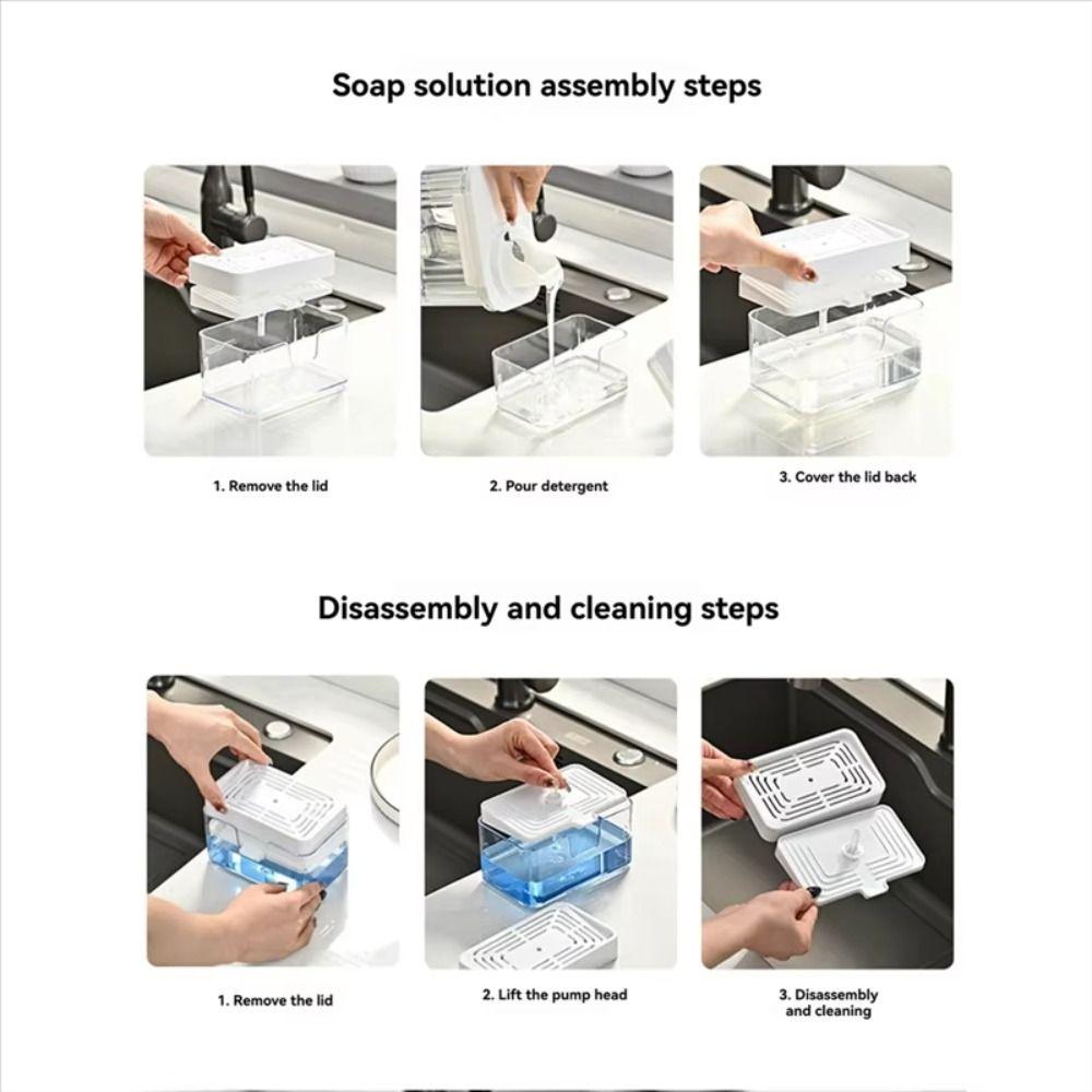 Press Type Sink Drain Soap Dispenser Sponge Holder Kitchen Detergent Container Kitchen Use