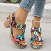 Fashion New Women's Open Toe Chunky Heel Sandals Summer Retro Heeled Shoes for Women Sandals Outdoor Casual Women's Platform Shoes
