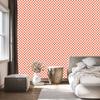 Checkerboard Wallpaper Peach, White and Coral 50x1000