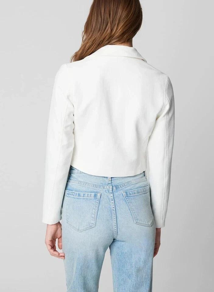 Casual Motorcycle Biker Women Jacket White Leather Lambskin Handmade Stylish