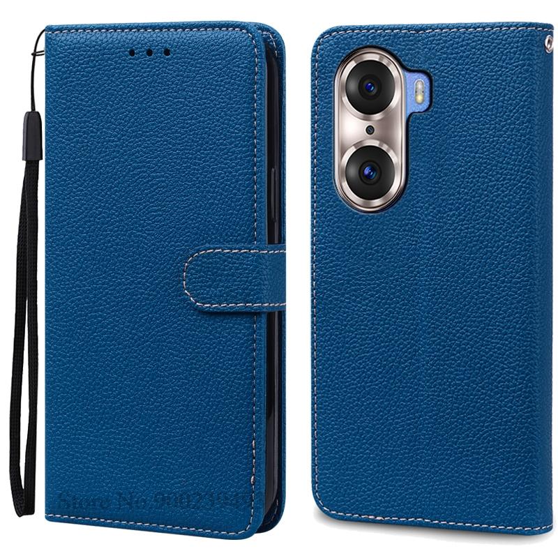 

Чехол для Honor 60 Pro Чехол для Honor 60 Силиконовый мягкий кожаный флип-чехол для Honor 60 Pro Чехол-кошелек для телефона Fundas Coque For Honor 60 Pro темно-синий