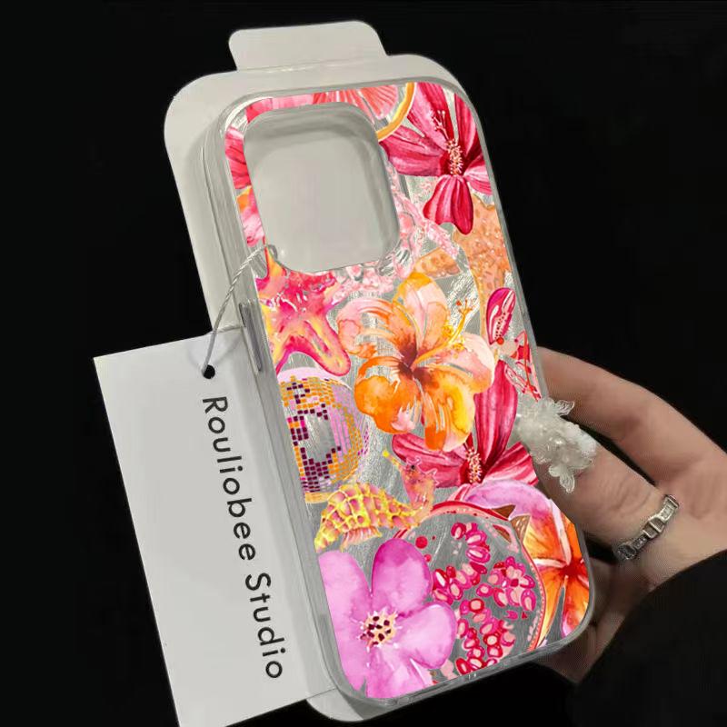 Coque de téléphone Style INS Motif Fleur Hawaïenne Rose Pour iPhone 17 16 15 14 13 12 11 Pro Max XS X XR 7 8 Plus 16E Coque antichoc